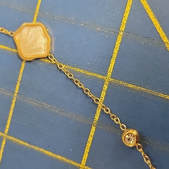 Pearl & Diamond Faux Gold Sterling Silver 16" + 2" Extension Necklace - Picture 3 of 5